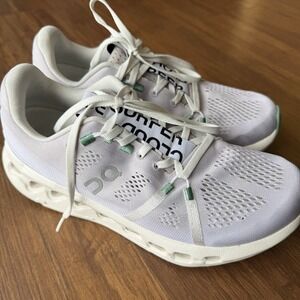 On Cloudsurfer Sneakers Mens 8 White Frost Running Shoes Lace Up Women 9.5